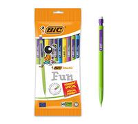 Bic Matic Fun Mechanical Pencil 0.7 mm HB with Eraser (Perfect for School) - Assorted Colours, Special Size Pack of 10