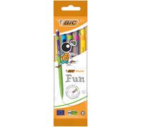 BIC Matic Fun Mechanical Pencil Set - HB 0.7mm Retractable Pencils with Rubbers on the End - Mixed Colours Pack of 5