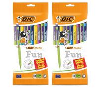 BIC Matic Fun Mechanical Pencils Durable Graphite Lead Assorted Barrel Colours Retractable Tip White Eraser Smooth Writing Changeable Leads for School Office and Everyday Use (Pack of 2)
