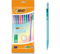 BIC Matic Pastel 0.7 Nib Mechanical Pencil Bag of 10, 5 Different Pastel Colours, 3 Pieces of 0.7 HB Tips, Easily Erased