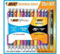 BIC Mechanical Pencil Kit, 24 Velocity + 1 Break Resistant, 0.7mm Lead, 25 ct