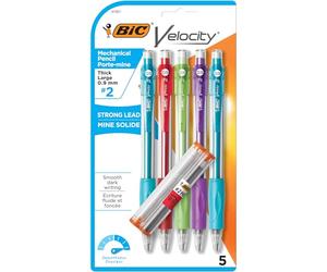 Bic Mechanical Pencil,Refillable,Rubbergrip,.9mm,5/PK,Assorted