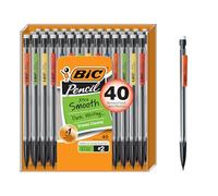 Bic Mechanical Pencils, 40 count, Black barrel with multi color clips