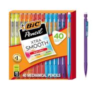 BIC Xtra-Smooth Mechanical Pencils with Erasers (MPCE40-BLK) Bright Edition Medium Point (0.7mm) 40-Count Pack Bulk Mechanical Pencils for Sch