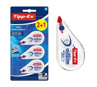 Bic Tipp-Ex Mini Pocket Mouse Correction Tape - Pack of 2 + 1,white