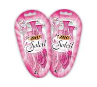 BIC Miss Soleil Disposable Razors for Women, 3 Blade, Pink Handle, Pack 8