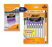 Bic Cristal Original Ballpoint Pens, Smudge-free with Medium Point (1.0 mm), Black, Ideal for Office and School, Pack of 10