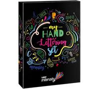Bic My Hand Lettering Set, Contains BIC Intensity Fine (0.4 mm), Medium (0.7 mm), Dual Tip (Fine and Brush) Felt Pens and Calligraphy Sheets, Set of 44