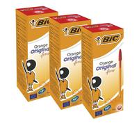 Bic Orange Ball Pen Fine Red Pk20 - 3 Packs Bic Red