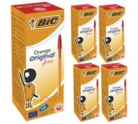 Bic Orange Ball Pen Fine Red Pk20 - 5 Packs Bic Red