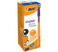 Bic Orange Ball Pen Fine 0.8mm Tip 0.3mm Line Blue Pack 20