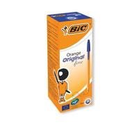 Bic Orange Ball Pen Fine 0.8mm Tip 0.3mm Line Blue Pack 20