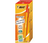 Bic Orange Ball Pen Fine 0.8mm Tip 0.3mm Line Red Pack 20