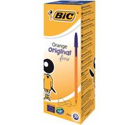 Bic Orange Ball Pen Fine 0.8mm Tip 0.3mm Line Blue Pack 20