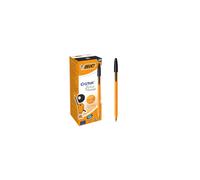 Bic Orange Fine Ballpoint Pens, Fine Point (0.8 mm), Blank Ink, Box of 20 - Writing Pens with Long-Lasting Ink, Black