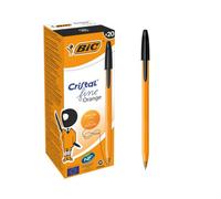 Bic Orange Fine, Ballpoint Pens, Writing Pens With Long-Lasting Ink, Fine Point (0.8 mm), Black Ink, Box Of 20