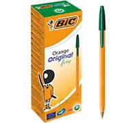 BIC Orange Original Ballpoint Pen Green Fine 0.3 mm Non Refillable Pack of 20