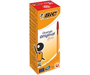BIC Orange Original Orange Original Fine Ballpoint Pen Red 0.3 mm Fine Ballpoint Pack of 20