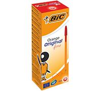 BIC Orange Original Orange Original Fine Non-retractable Ballpoint Pen Red 0.3 mm Fine Ballpoint Non Refillable Pack of 20