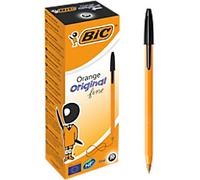 BIC Orange Original Orange Original Non-retractable Ballpoint Pen Black 0.3 mm Fine Ballpoint Non Refillable Pack of 20