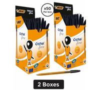 BIC Original Black Pens 100pcs Fine Point 0.8mm Ballpoint for Office School