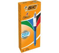 Bic Pack of 12 Assorted Colour Comfort Grip Ballpoint Pen 1mm Tip
