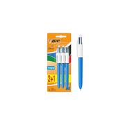 BIC Pens Multicolour 4 Colours Original - Retractable Ballpoint Pens - Pack of 3