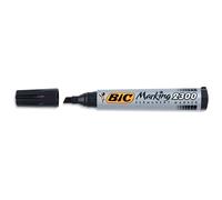 Bic Marking 2300 Chisel Nib Permanent Marker Box - 12 Black - bic permanent black marker chisel 2300 tip marking colour pen 12