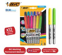 BIC Marking Permanent Markers Assorted Intense & Pastel Colours Pack of 12