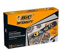 BIC Permanent Paint Marker Black Medium Conical 2.3 mm Pack of 12