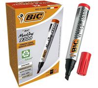 Bic Marking 2300 Chisel Nib Permanent Marker Box - 12 Red - bic permanent red marker chisel tip 2300 marking pen thick choose qty from menu 12