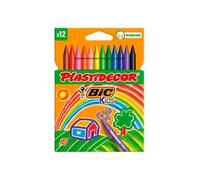 Bic Plastidecor Assorted Colored Crayons (Pack of 12)