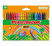 Bic Plastidecor Assorted Colored Crayons (Pack of 24)