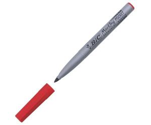 Bic Pocket 1445 Permanent Marker with Pointed Tip Red