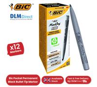 Bic Marking Permanent Markers Fine Tip Black 12 Box