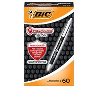 Bic PrevaGuard Clic Stic Ballpoint Pen Contains Built-in Protection On the Pen To Suppress Bacteria Growth, Black, 60-Count