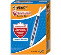 BIC PrevaGuard Round Stic Ballpoint Pen, Blue, 1.0 mm Medium Point Size, 60-Count Smooth and Versatile Writing