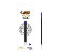 Bic Re'New 3 Medium Blue Ink Refills for Crystal Ballpoint Pen