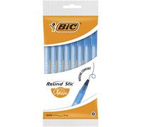 BIC Round Stic Ballpoint Pen, Blue, Bag of 8
