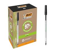 BIC Round Stic ECOlutions Ballpoint Pens - Box of 60 - Black - Medium Writing Point (1.0 mm) Large Office Size
