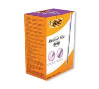 BIC Round Stic Grip Ballpoint Pens - Value Pack of 40 Pens for Office - Purple Colour - Smooth Writing and Comfortable Grip
