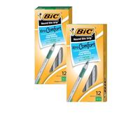 BIC Round Stic Grip Xtra Comfort Ball Pen Medium Pt 1.2mm Green 2DOZEN GSMG11GN