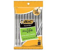 Bic Round Stic Medium Ballpoint Pens 10/Pkg-Black