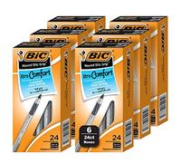 Bic Round Stic Xtra Comfort Black Ballpoint Pens, Medium Point (1.0mm), 144-Count Pack of Bulk Pens, No. 1 Selling Ballpoint Pens