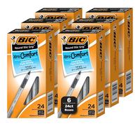 BIC Round Stic Xtra Comfort Black Ballpoint Pens, Medium Point (1.2mm), 144-Count Pack of Bulk Pens, No. 1 Selling Ballpoint Pens