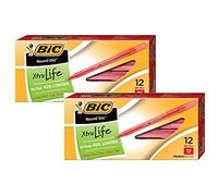 BIC Round Stic Xtra Life Ballpoint Pen, Medium Point (1.0mm), Blue, 12-Count