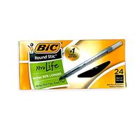 BIC Round Stic Xtra Life, Black ink, Pack of 24