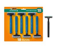 BIC Sensitive 2 Men's Disposable 2-Blade Razors, Sensitive Skin Shave for Dorm and Daily Grooming, 1 Count (Pack of 18)