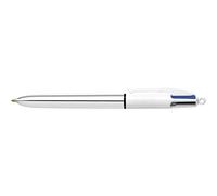 BIC Shine / 1 Pen 4 Colours White / Metallic Silver Body 4 Classic Colours