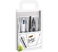 Bic Silver Set - 1 Notebook, 3 Ball Pens/1 Gel Pen/1 Roller Pen/1 Permanent Mar
